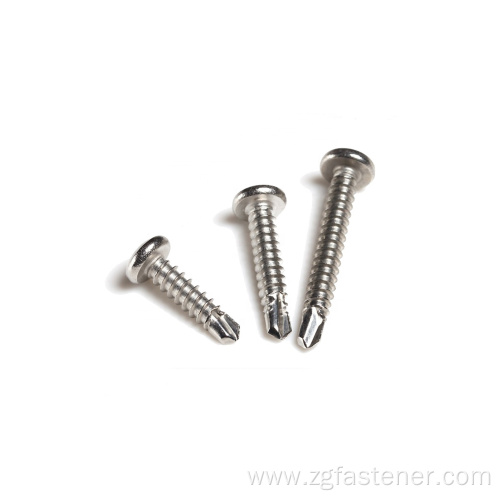 Stainless steel cross recessed pan head self-drilling screw